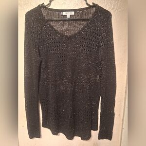 Jennifer Lopez Black V-Neck Sweater